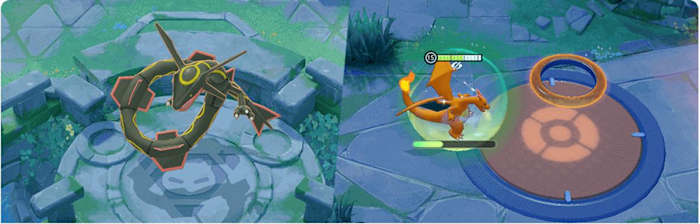 Shiny Rayquaza in Pokemon Unite